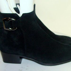 AQUATALIA BLACK SUEDE ANKLE BOOTS BUCKLE